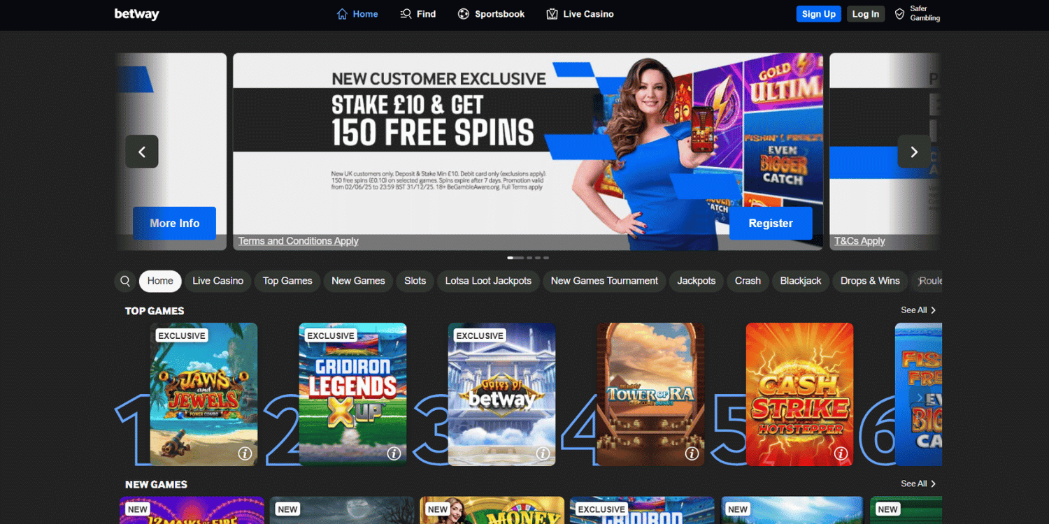 Betway – bookmakers not on GamStop