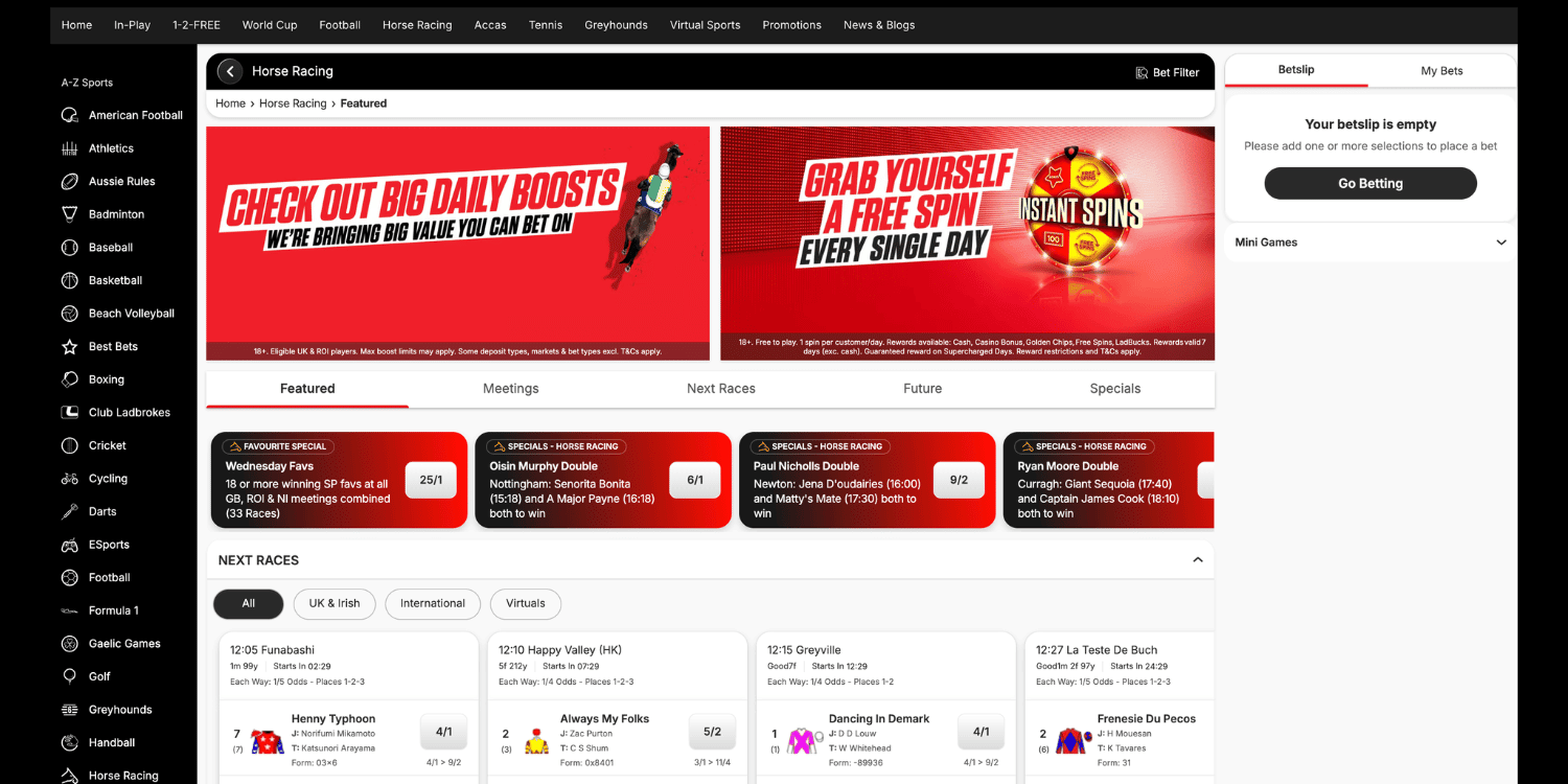 Ladbrokes – bookmakers not on GamStop
