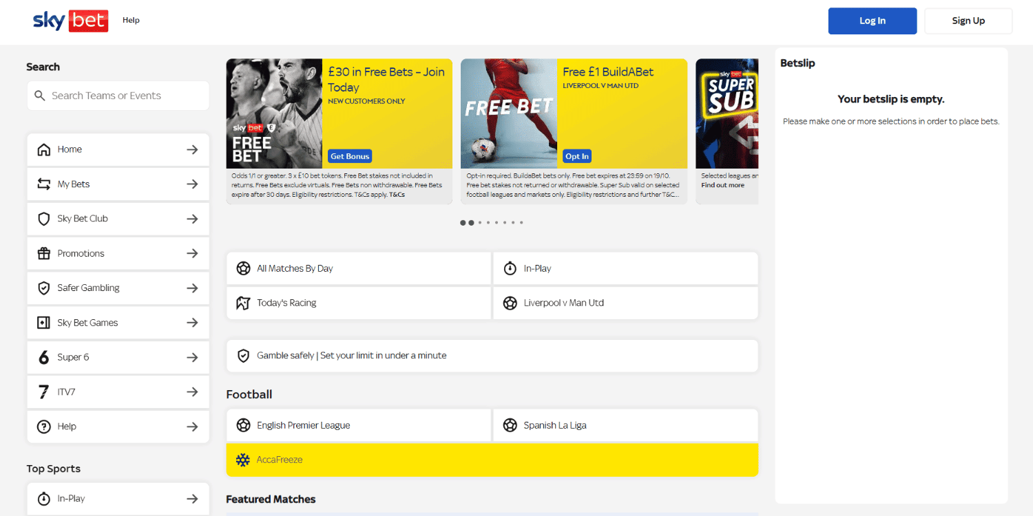 SkyBet – bookmakers not on GamStop