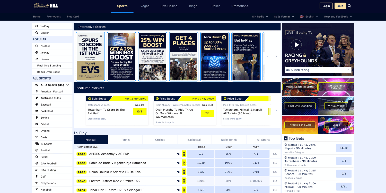 William Hill – betting sites not on GamStop
